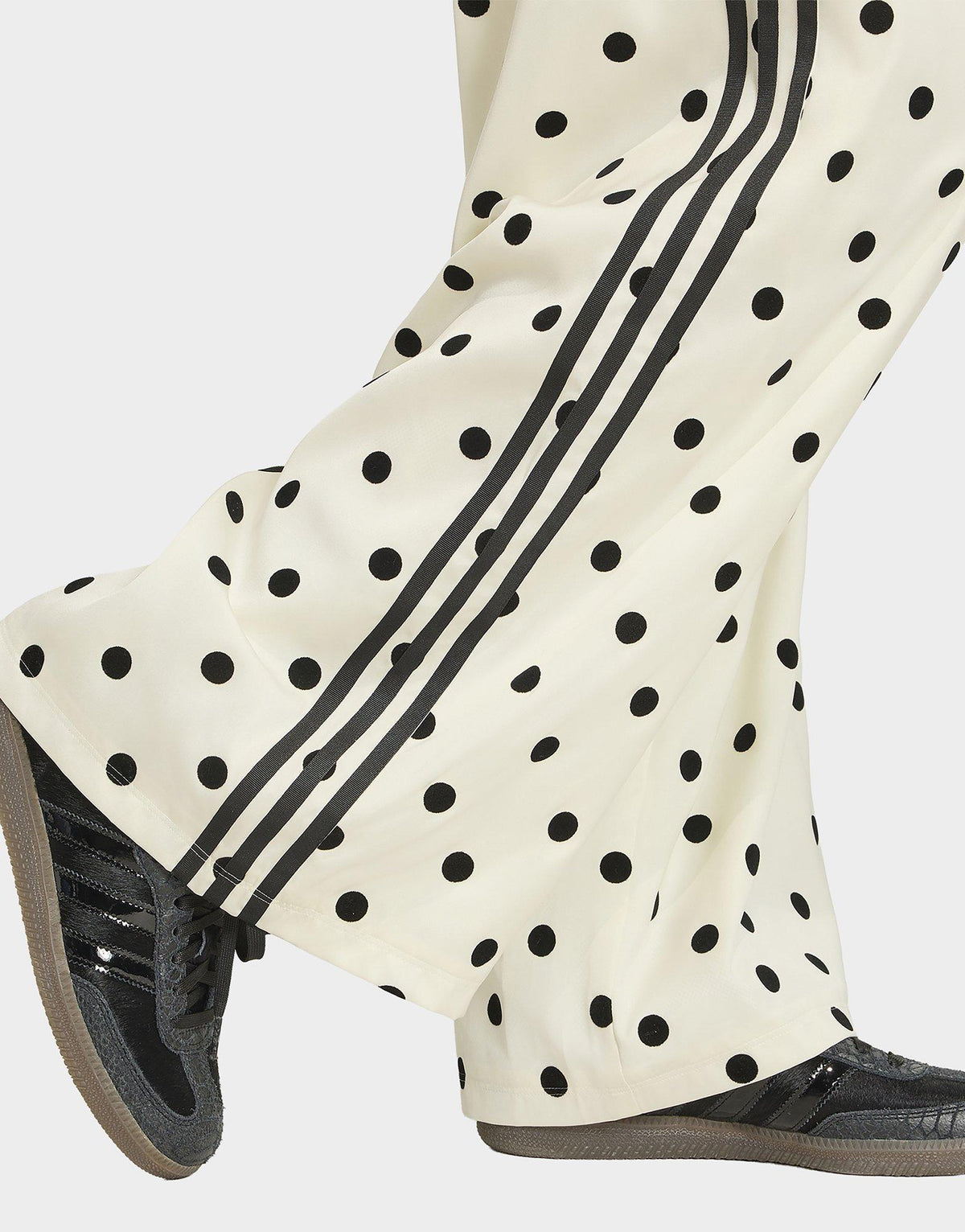 Satin Polka Dots Wide Leg Pants